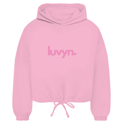 Damen Premium Cropped Oversize Hoodie LUVYN PINK