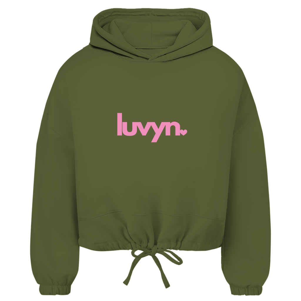 Damen Premium Cropped Oversize Hoodie LUVYN PINK