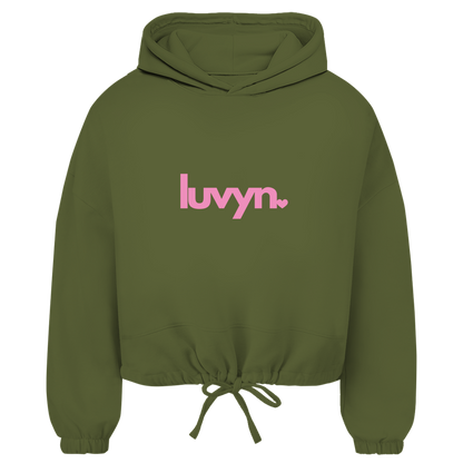 Damen Premium Cropped Oversize Hoodie LUVYN PINK
