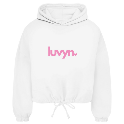 Damen Premium Cropped Oversize Hoodie LUVYN PINK
