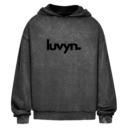 Oversize Washed Hoodie LUVYN BLACK