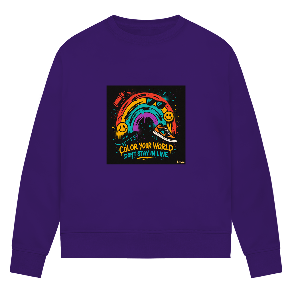 Damen Premium Bio Sweatshirt Color Your World