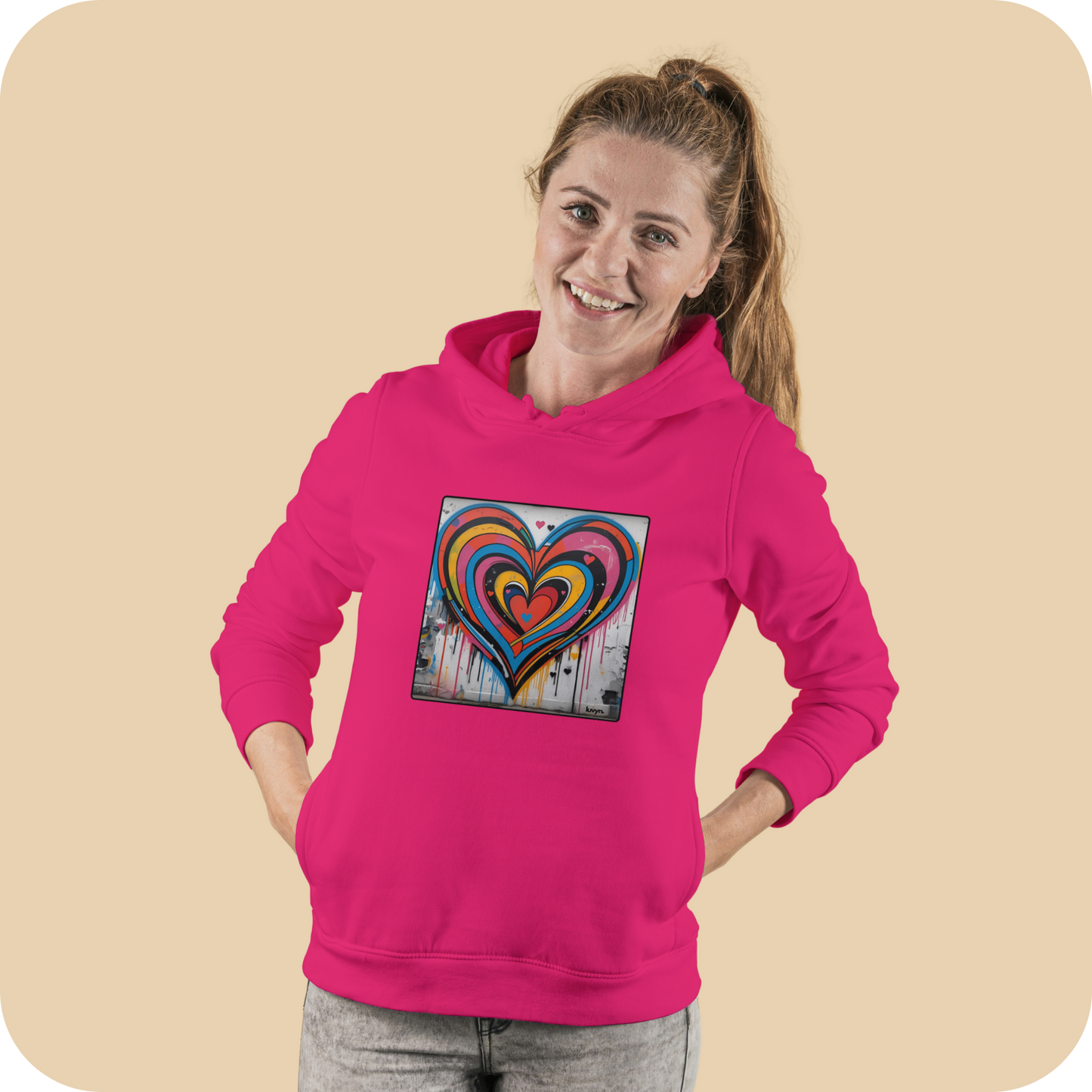 Damen Premium Bio Hoodie Heartcore