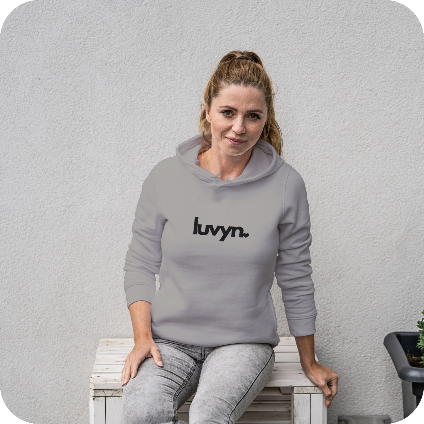 Damen Premium Bio Hoodie LUVYN BLACK