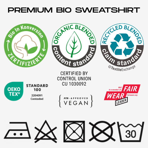 Damen Premium Bio Sweatshirt Heartcore