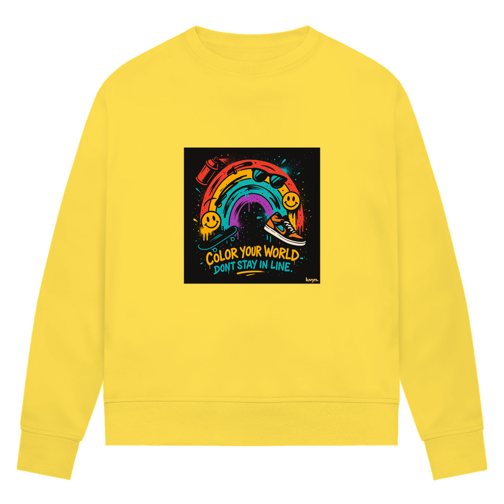 Damen Premium Bio Sweatshirt Color Your World