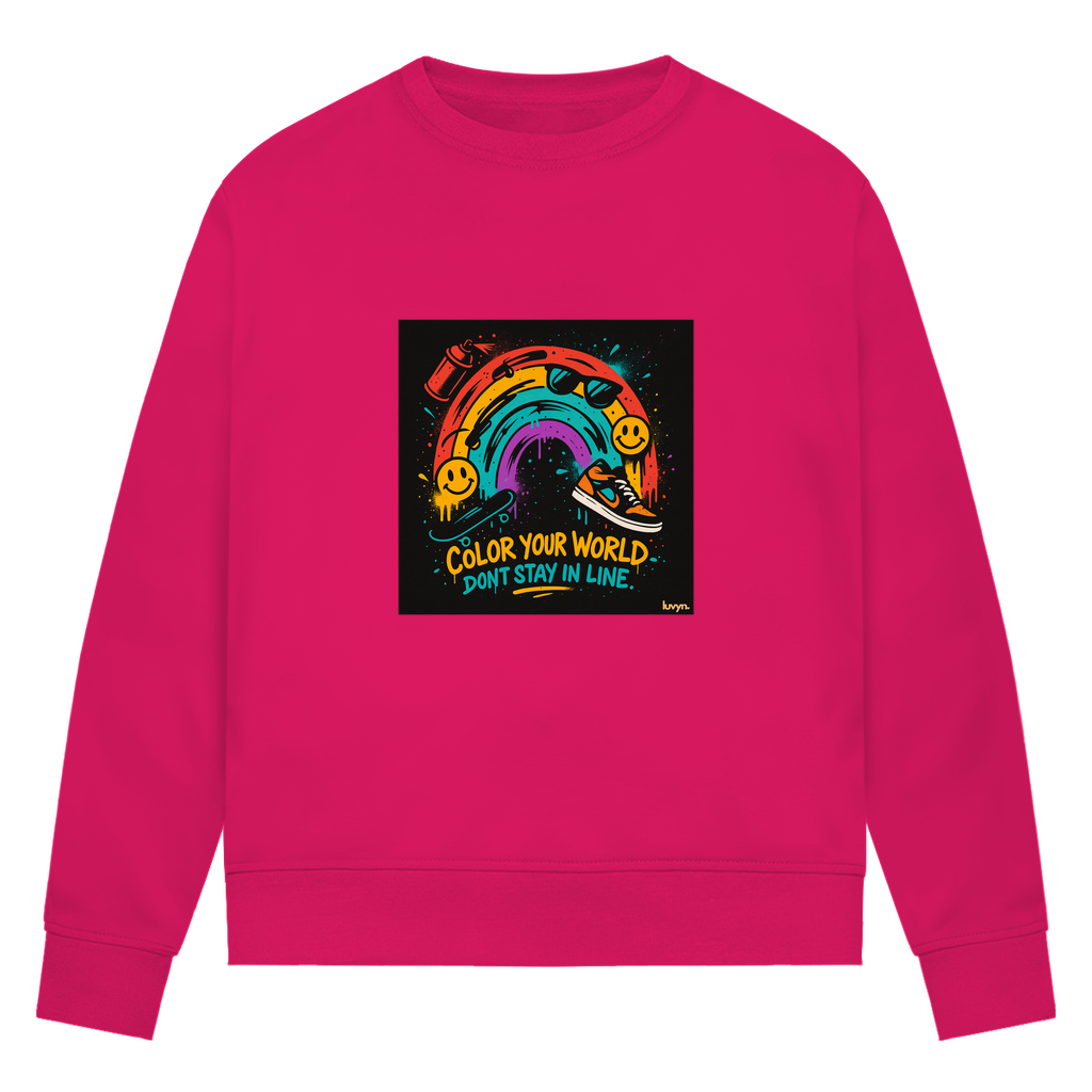 Damen Premium Bio Sweatshirt Color Your World