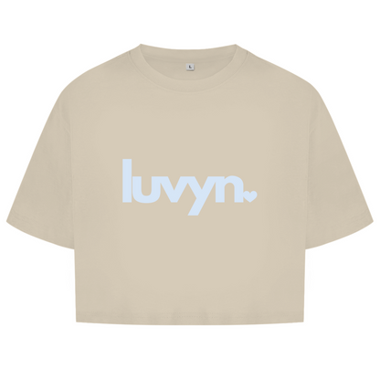 Damen Oversize Crop Top LUVYN BLUE