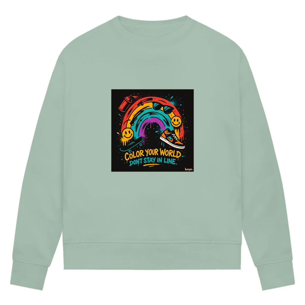 Damen Premium Bio Sweatshirt Color Your World