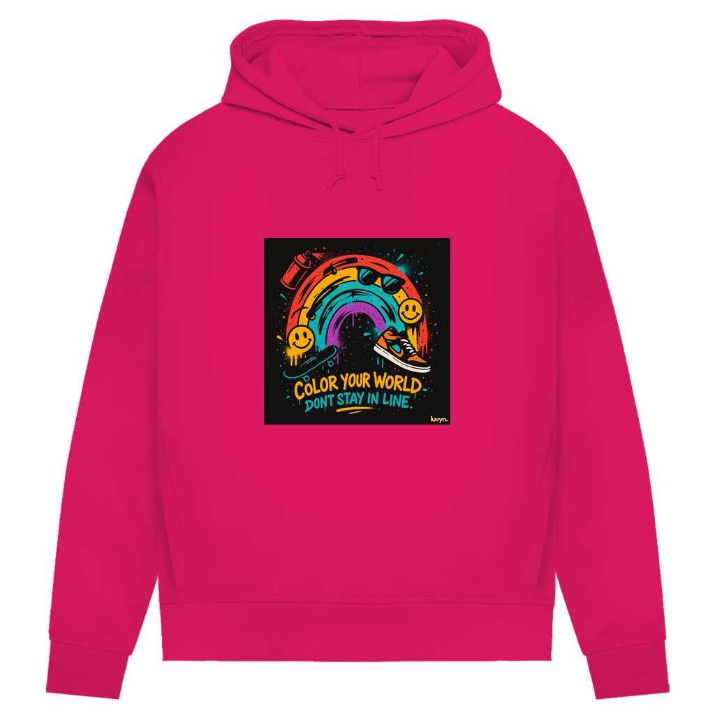 Damen Premium Bio Hoodie Color Your World