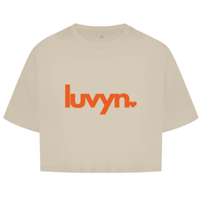Damen Oversize Crop Top LUVYN ORANGE
